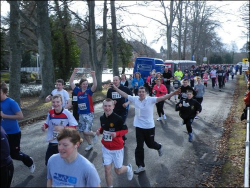 Boys and Staff beginning the Fun Run