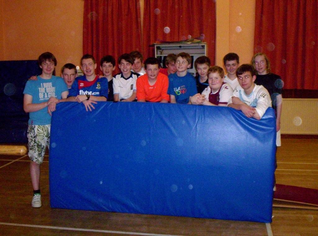 Photo of boys with new crash mat