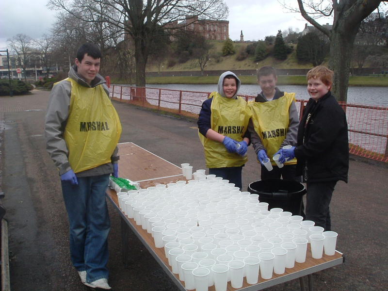 Boys Setting Up the Water Station